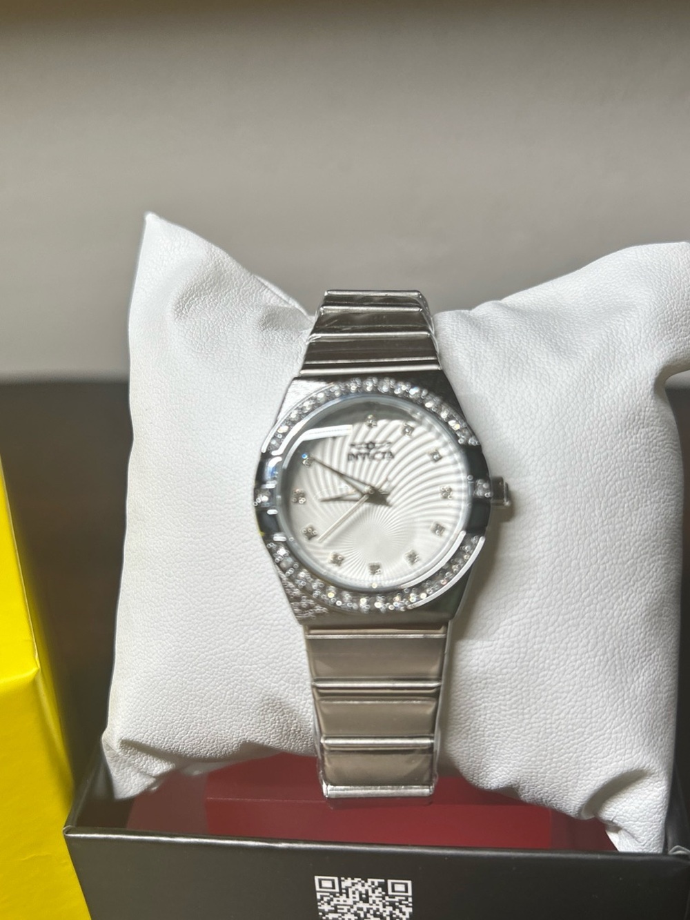 Invicta Silver Tone Crystal Bezel Women's Watch